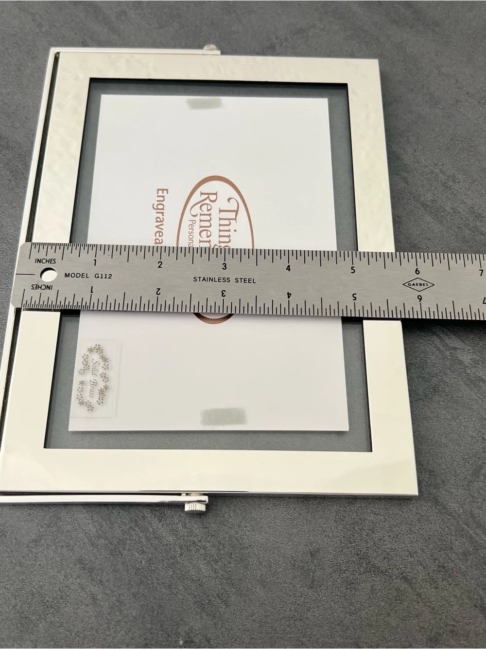 NEW Things Remembered Silver Color Brass Engraveable Stand Up Picture Frame 4x6